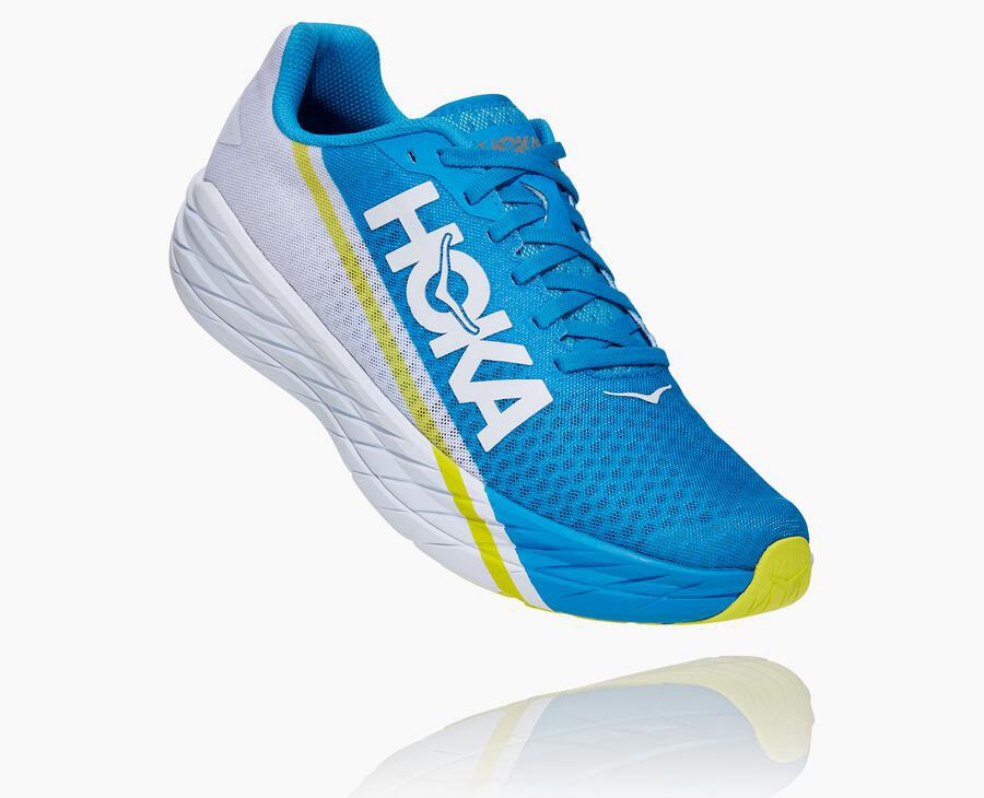 Tenis Hoka One One Hombre Blancos/Azules - Rocket X - HTGR63928